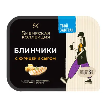 Изображение товара Блинчики Sибирская коллекция с курицей и сыром 225г быстро и вкусно