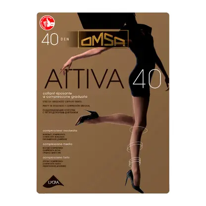 Изображение товара Колготки женские Omsa Attiva 40 черные р.3