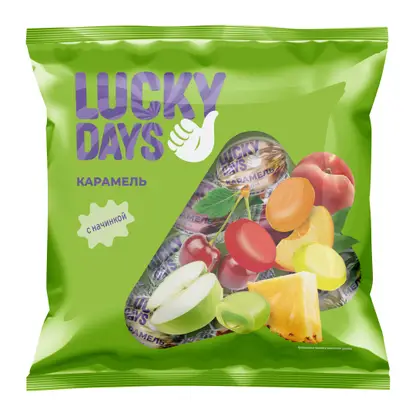 Изображение товара Карамель Lucky Days с фруктовой начинкой 250г