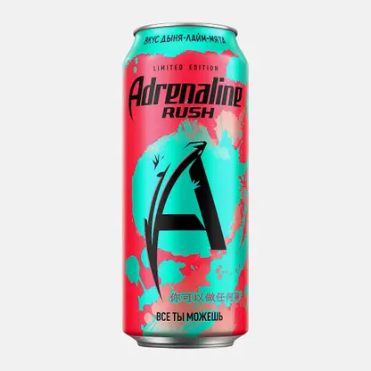 Энергетический напиток со вкусом дыни лайма и мяты Adrenaline Rush 449мл