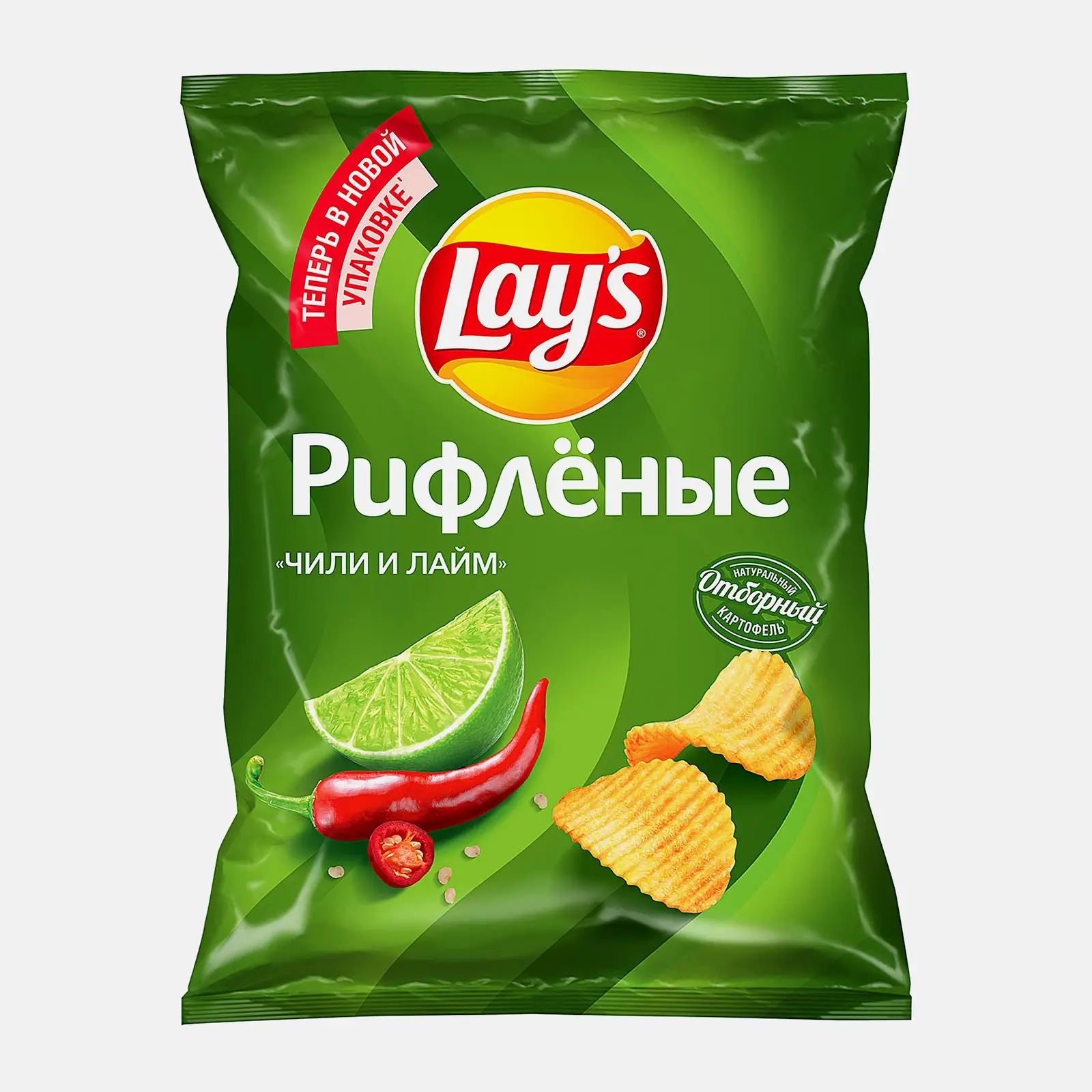 Чипсы рифленые со вкусом чили и лайма Lays 105г Чипсы рифленые со вкусом чили и лайма Lays 105г