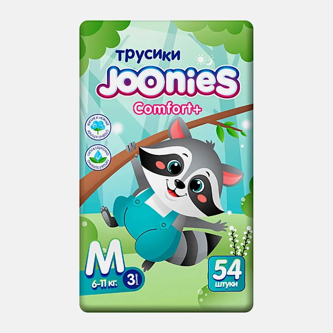 Подгузники-трусики Joonies Comfort р.M 6-11кг 54шт Подгузники-трусики Joonies Comfort р.M 6-11кг 54шт