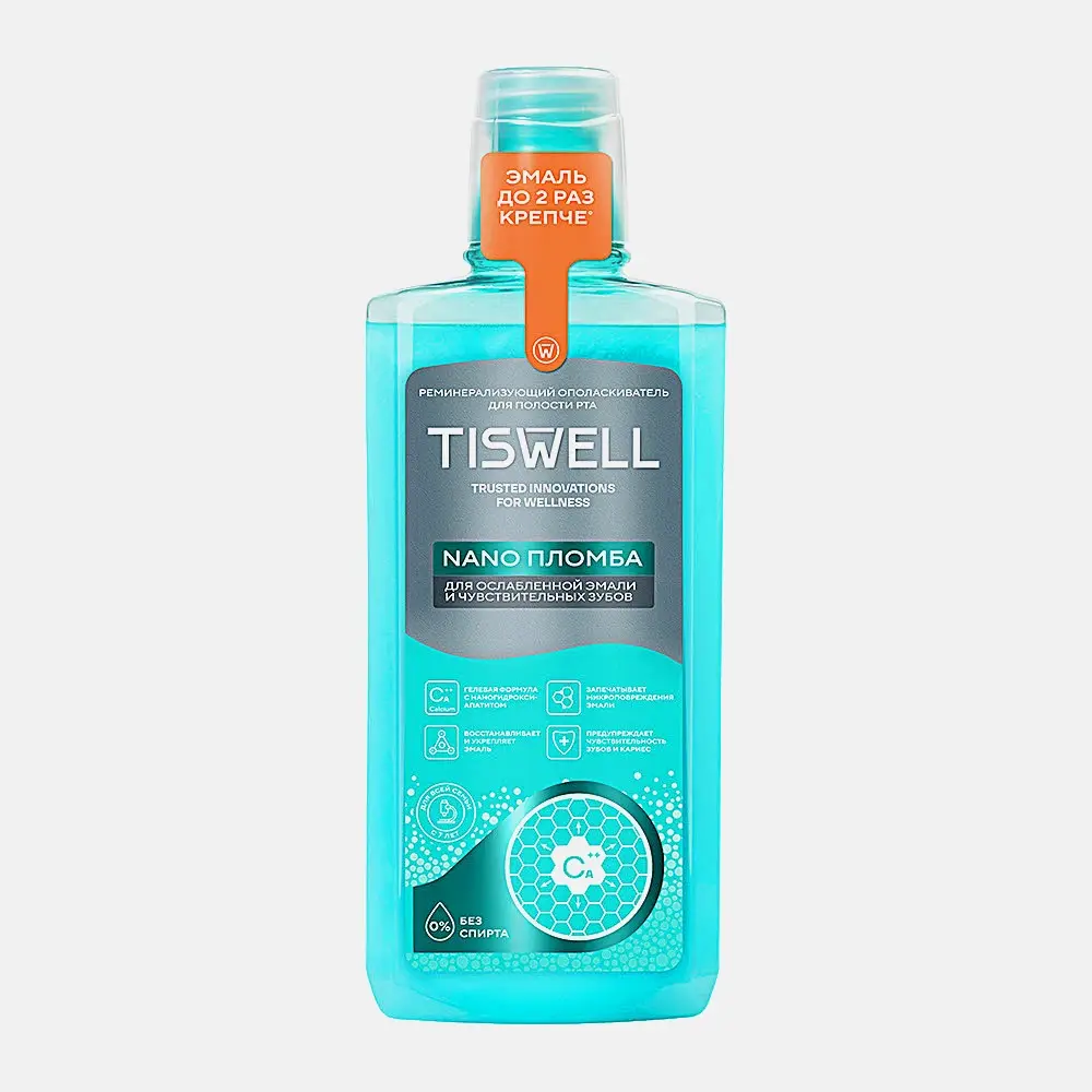 Ополаскиватель для рта Tiswell реминерализующий с наногидроксиапатитом для семьи 500мл Ополаскиватель для рта Tiswell реминерализующий с наногидроксиапатитом для семьи 500мл