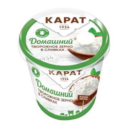 Изображение товара Творожное зерно в сливках Карат 4% 270г