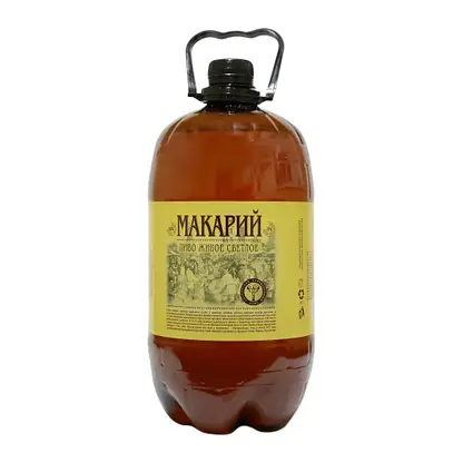 Изображение товара Пиво Макарий Живое светлое нефильтрованное непастеризованное 4% 1.5л