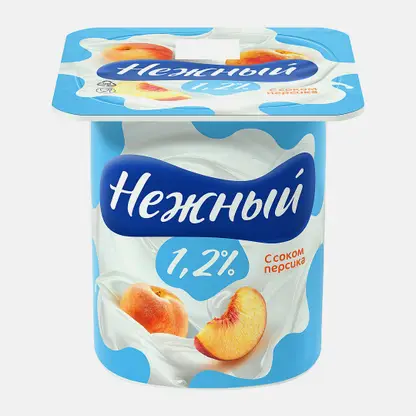 Продукт йогуртный с соком персика Нежный 1.2% 100г