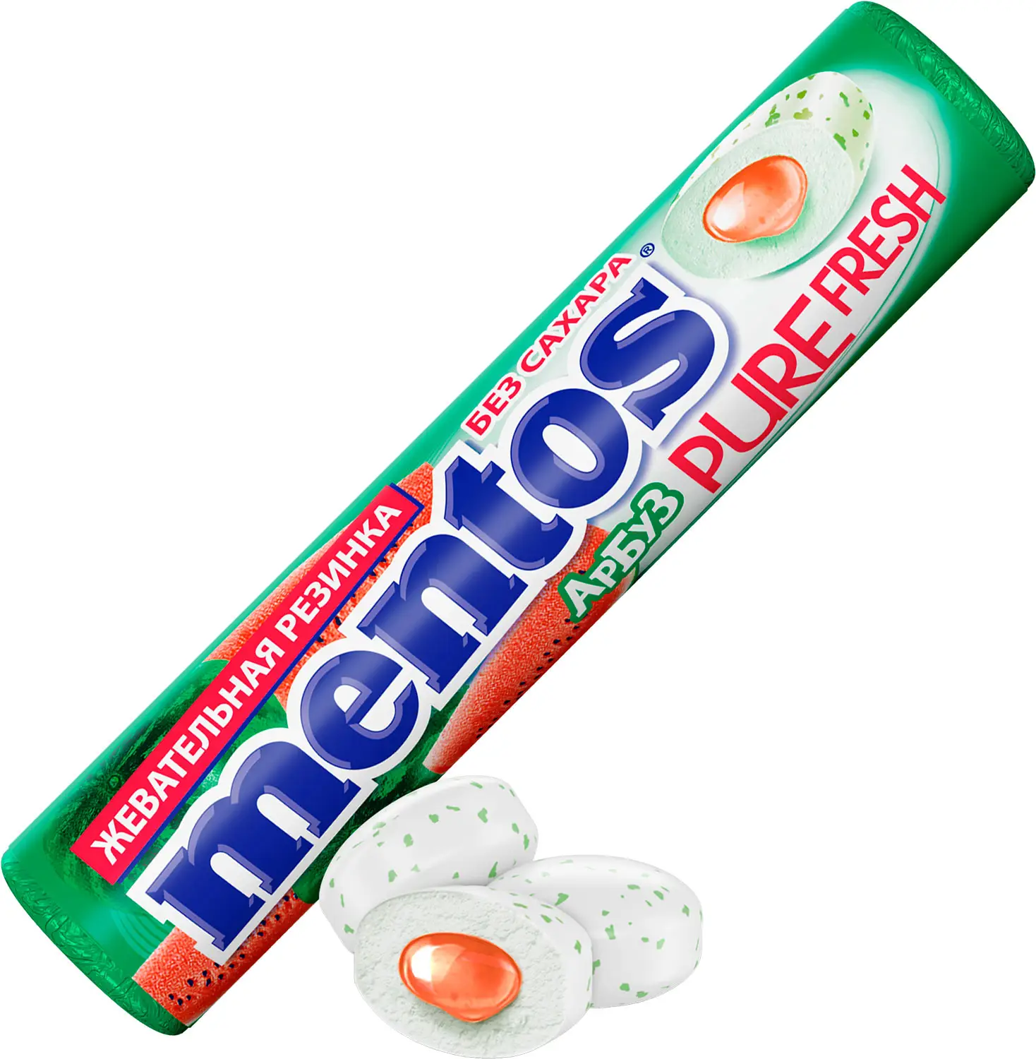 Жевательная резинка Mentos Pure Fresh Арбуз 15.5г — в каталоге на сайте  сети Магнит | Краснодар