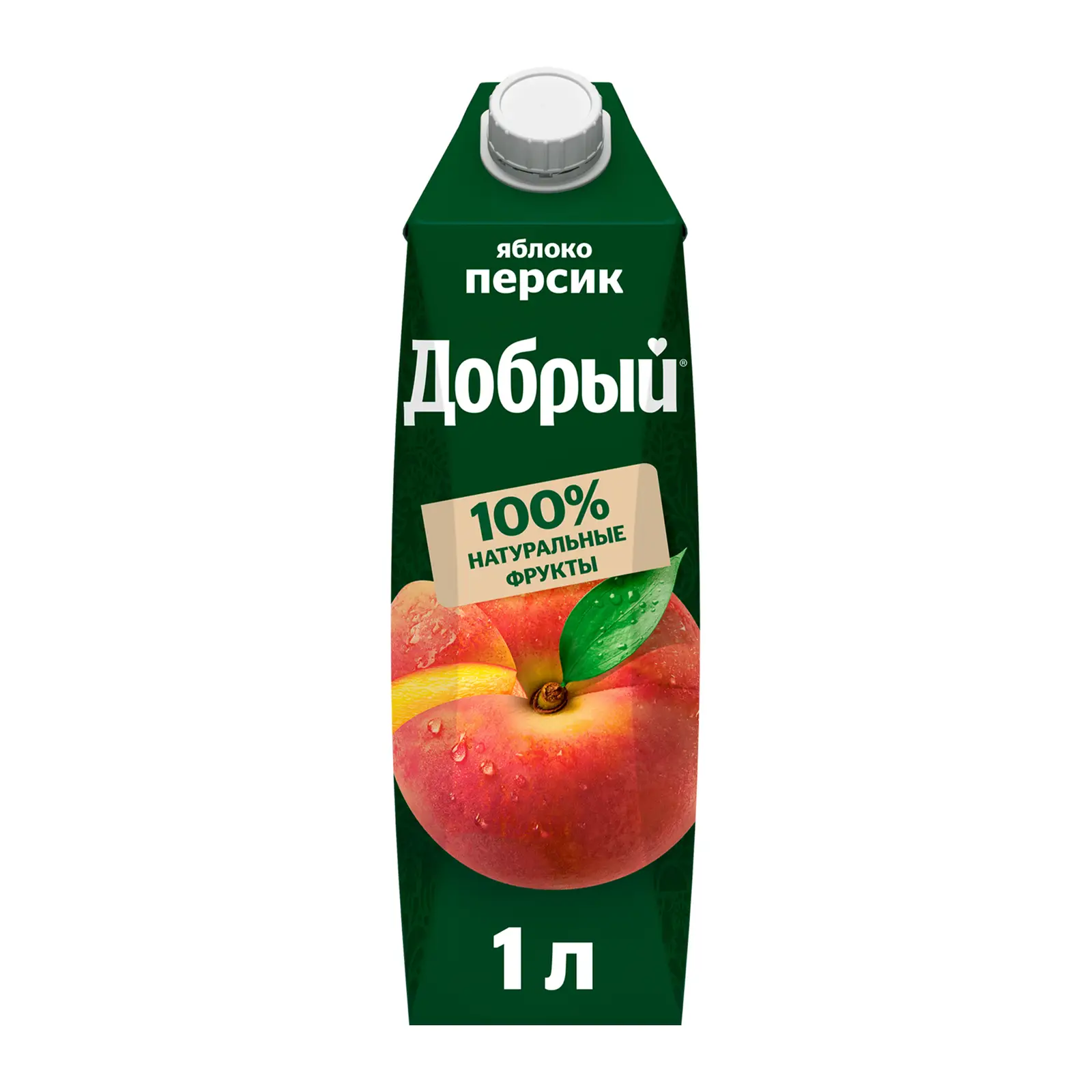 Изображение товара Добрый Яблоко-персик 1л - сокосодержащий напиток без консервантов