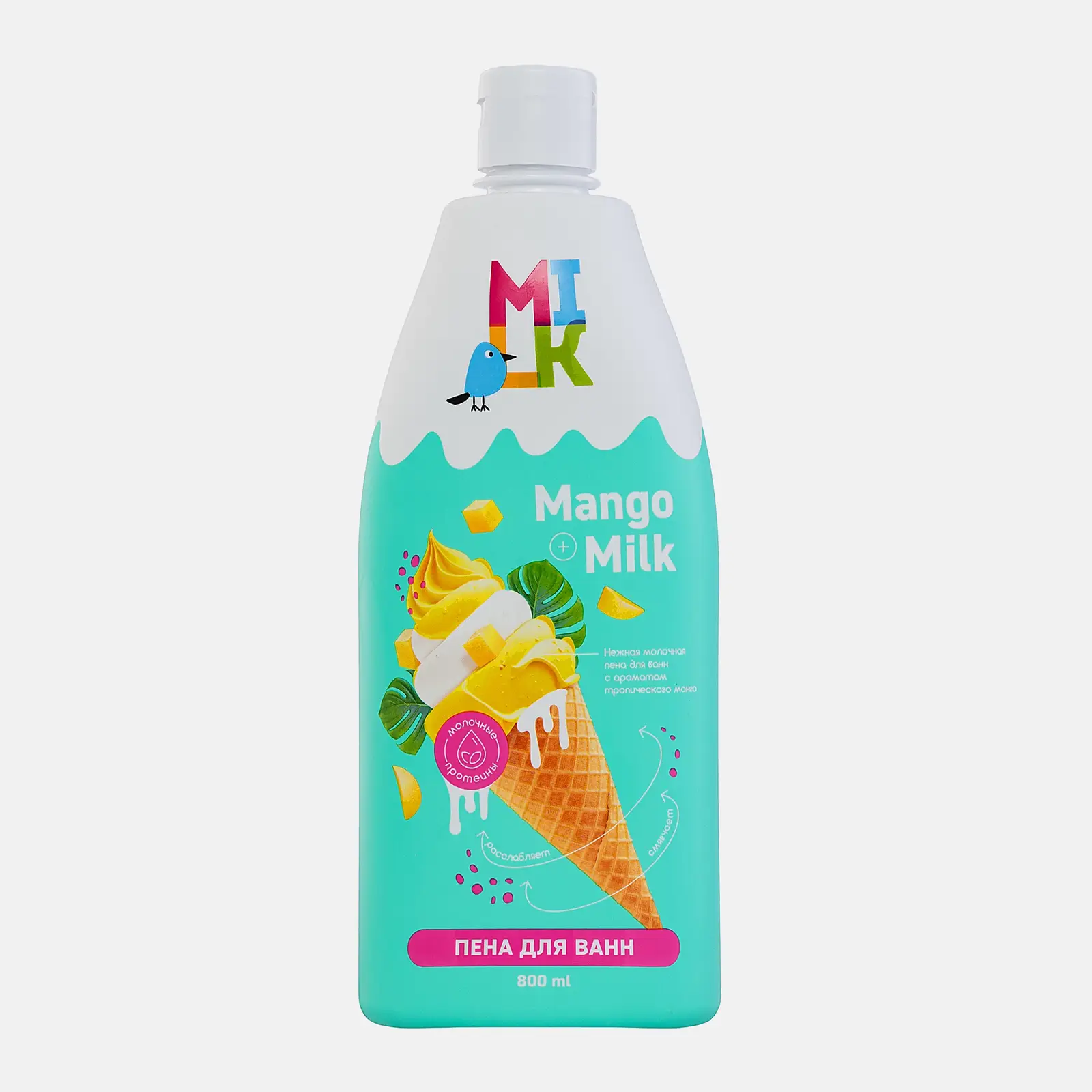 Изображение товара Пена для ванн Milk Ice Cream с ароматом манго 800мл увлажнение мягкость кожа