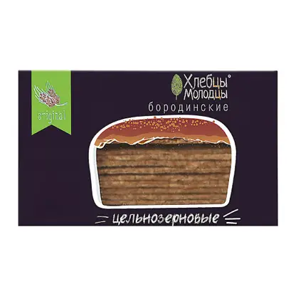 Изображение товара Хлебцы Бородинские хрустящие цельнозерновые Хлебцы молодцы 150г