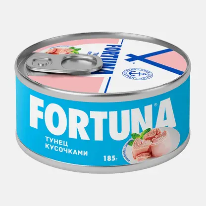 Тунец натуральный кусочками Fortuna 185г