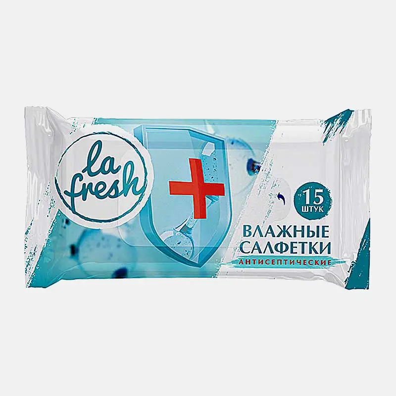 Изображение товара Влажные антисептические салфетки La Fresh 15 шт для рук и поверхностей