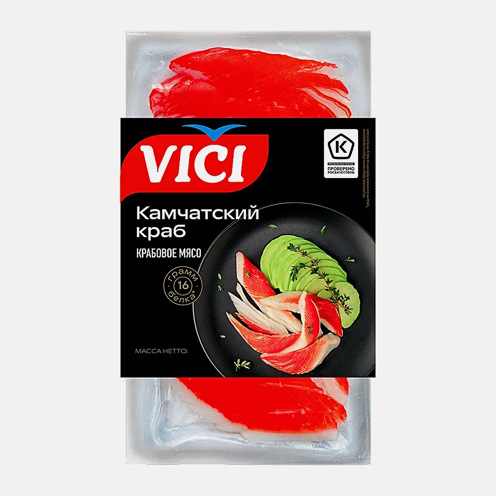 Крабовое мясо Камчатский краб Vici 180г