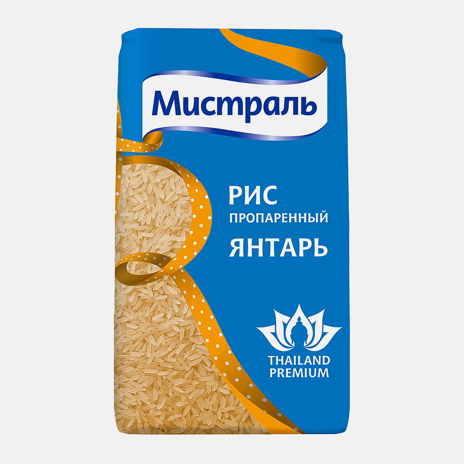 Изображение товара Рис пропаренный длиннозерный Мистраль Янтарь 900 г - качественный и рассыпчатый продукт