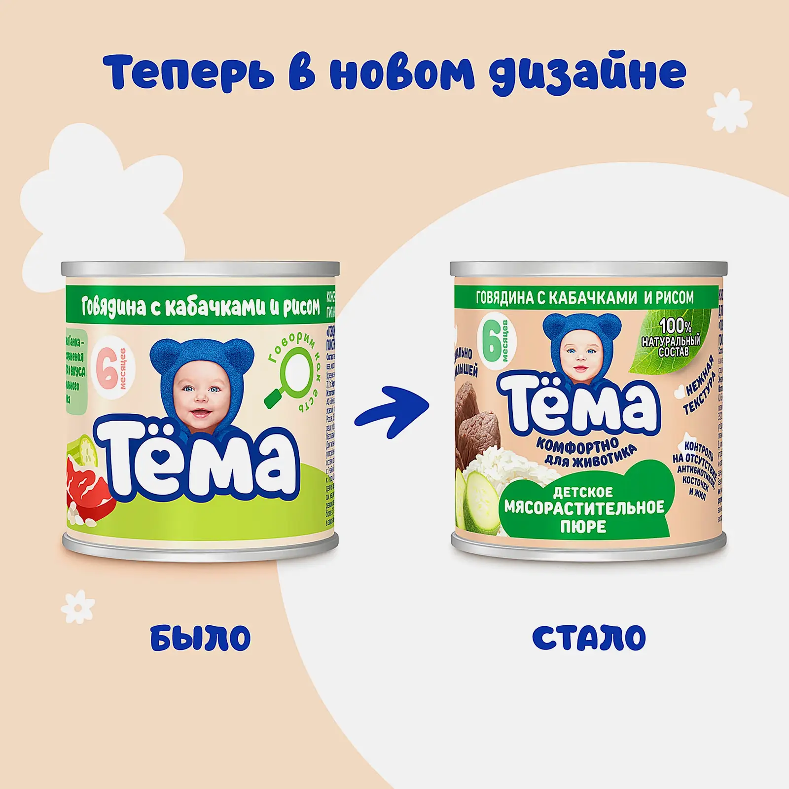 Пюре Тема Говядина с кабачками и рисом 6% с 6 месяцев 90г - фото 4