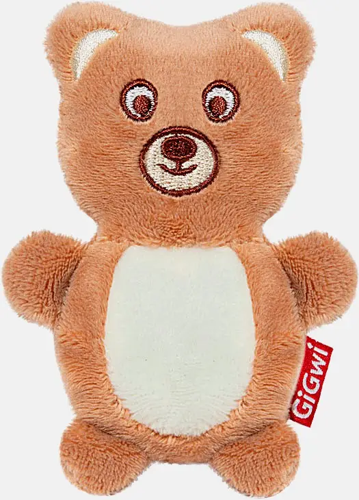 Игрушка для собак Gigwi Мишка Кот с пищалкой 9см