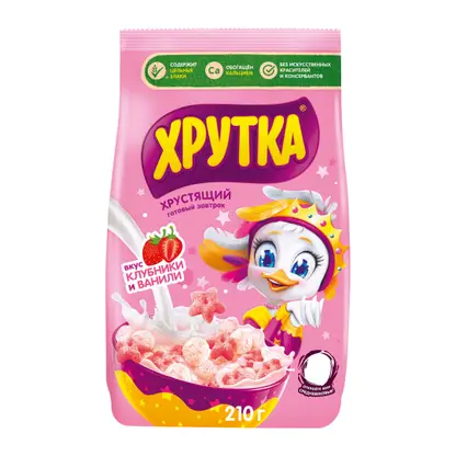 Изображение товара Готовый завтрак Хрутка клубнично-ванильный 210г