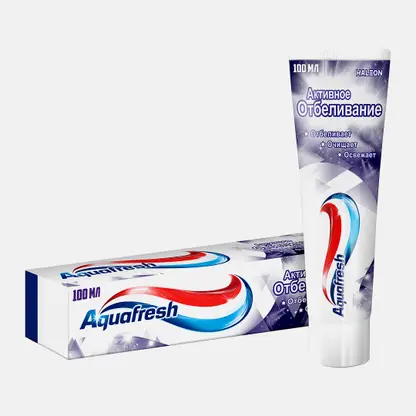 Зубная паста Aquafresh Активное отбеливание с фтором для защиты от кариеса 100мл