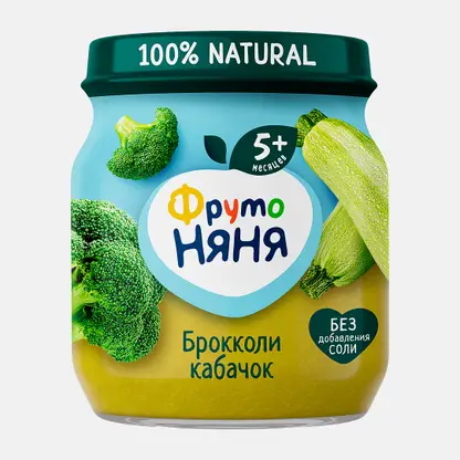 Пюре детское со вкусом Брокколи-кабачок с 5 месяцев Фрутоняня 110г