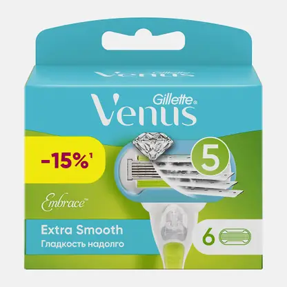 Сменные кассеты Gillette Venus Embrace для станка женские 5 лезвий 6шт