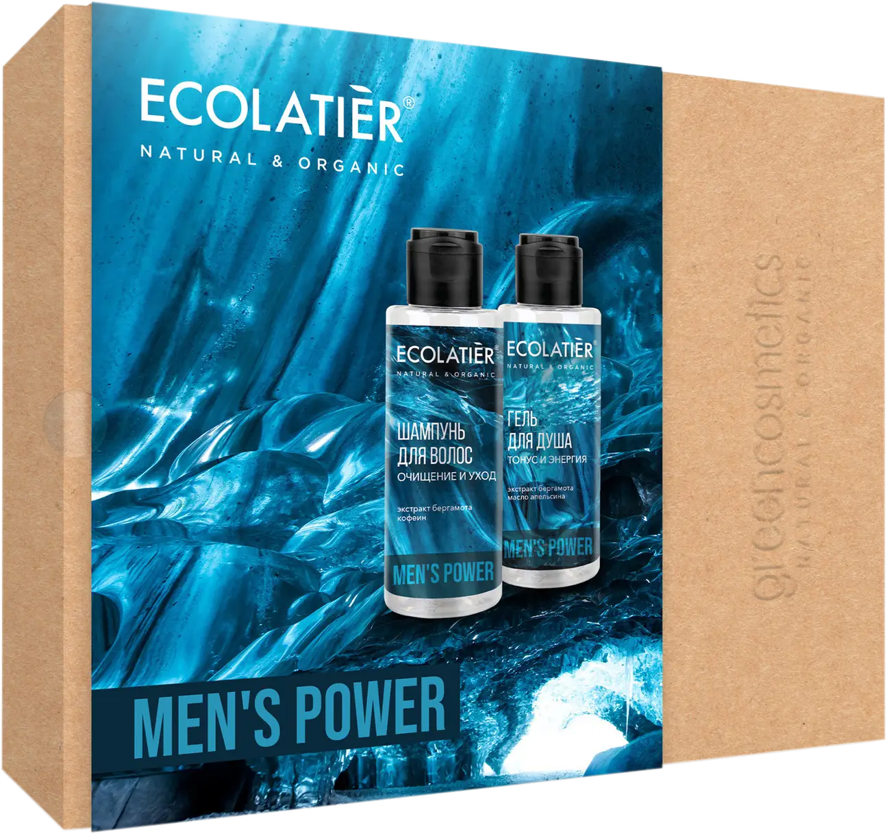 Подарочный набор Ecolatier Men's Power Шампунь 150мл Гель для душа 150мл