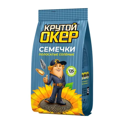 Изображение товара Семечки Крутой Окер полосатые жареные с солью 135г