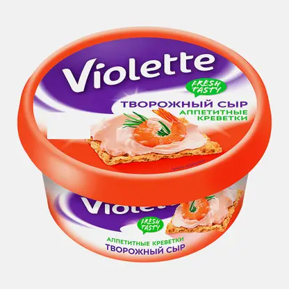 Сыр творожный Violette с креветками 70% 140г