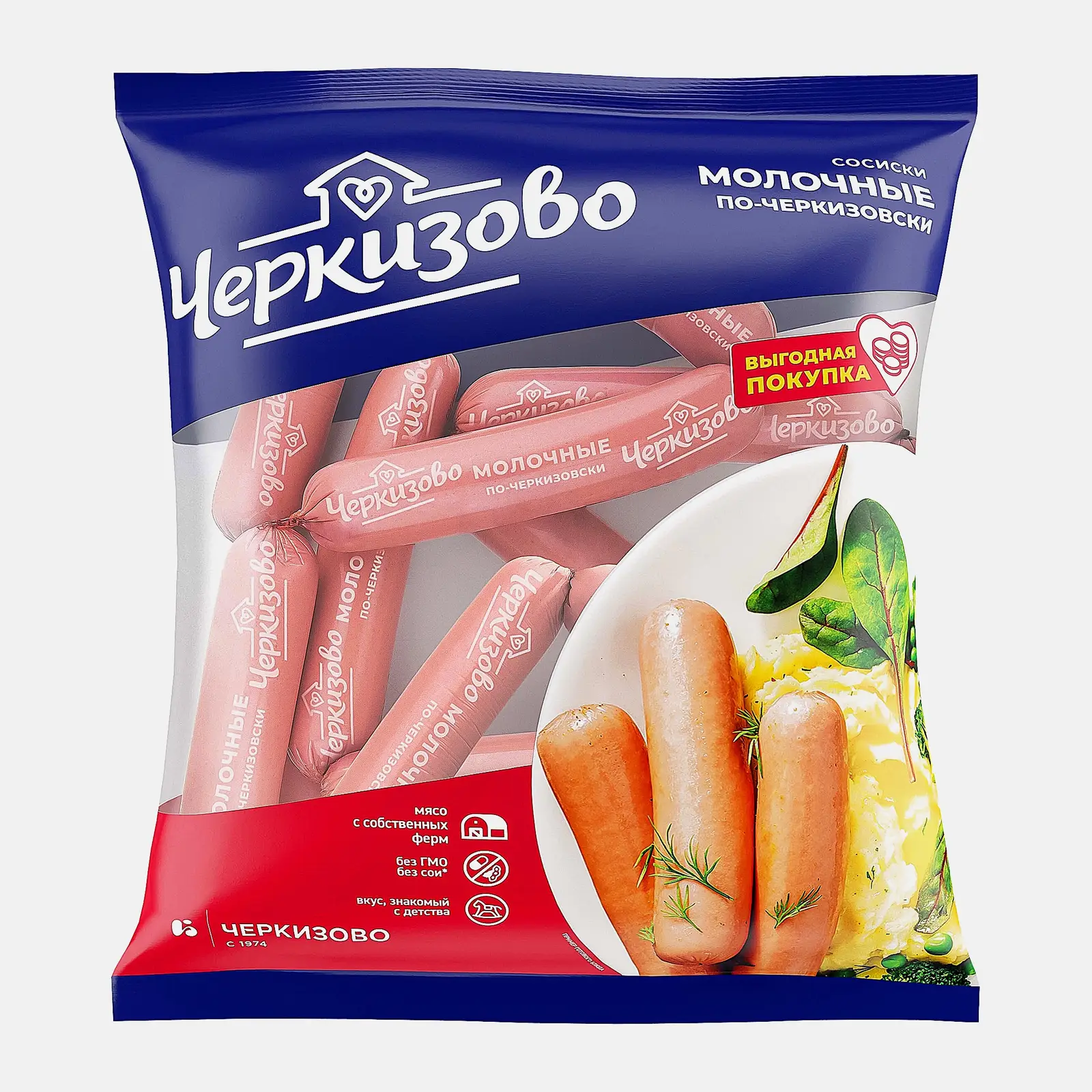 Изображение товара Сосиски Черкизово Молочные По-черкизовски 650г