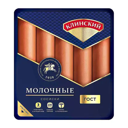 Изображение товара Сосиски Клинский Молочные 470г