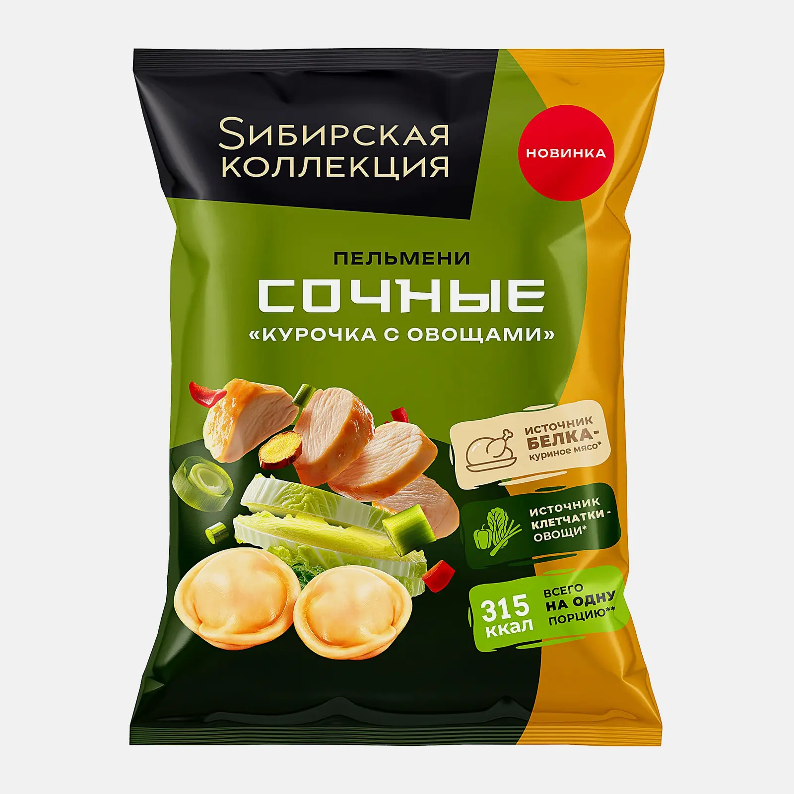 Изображение товара Пельмени Сочные Курочка с овощами Sибирская Коллекция 700г
