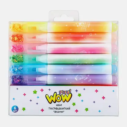 Набор текстовыделителей Звездочки WowPlay! 6шт