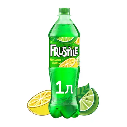 Изображение товара Газированный напиток Frustyle Лимон Лайм 1л безалкогольный цитрусовый освежающий