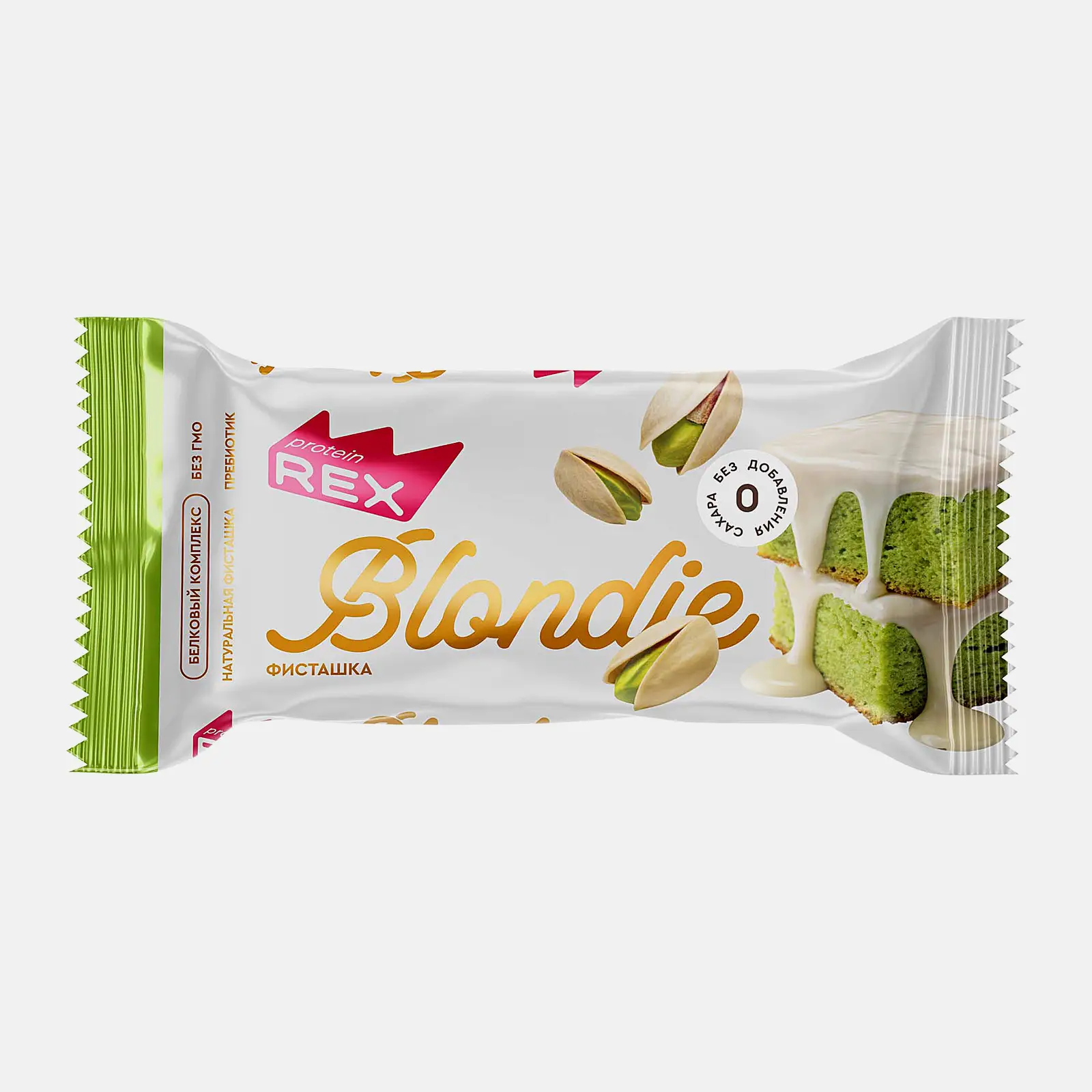 Изображение товара Пирожное протеиновое Блонди фисташка Proteinrex 50г - полезный десерт и источник белка