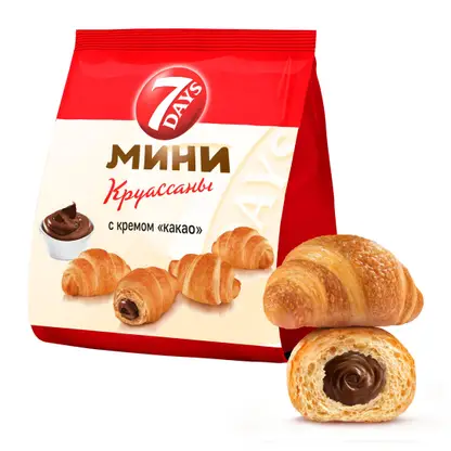 Изображение товара Круассан Мини с кремом какао 7Days 265г