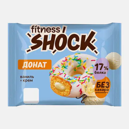 Протеиновый Донат со вкусом ванили без сахара Fitnesshock 70г