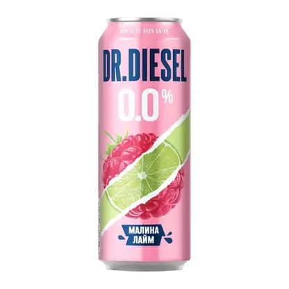 Пивной напиток Dr Diesel Малина-Лайм безалкогольное 0.5% 430мл