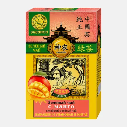 Зеленый чай крупнолистовой с манго Shennun 100г