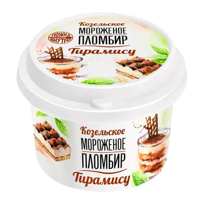 Изображение товара Мороженое Козельское стаканчик тирамису 12% 125г Высокое качество вкусное десертное мороженое