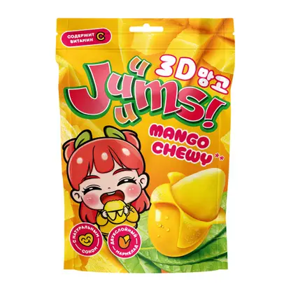 Изображение товара Жевательный мармелад манго с начинкой Juuums 70г натуральный вкус фруктовый десерт