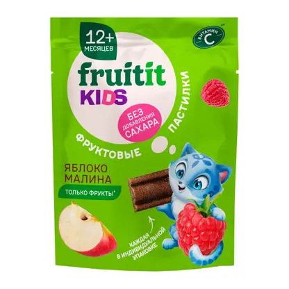 Изображение товара Пастилки со вкусом яблока и малины Fruit it Kids 55г