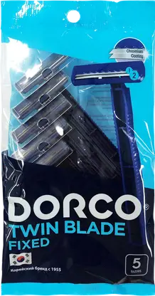 Изображение товара Одноразовый станок для бритья Dorco Twin Blade Fixed 2 лезвия 5шт