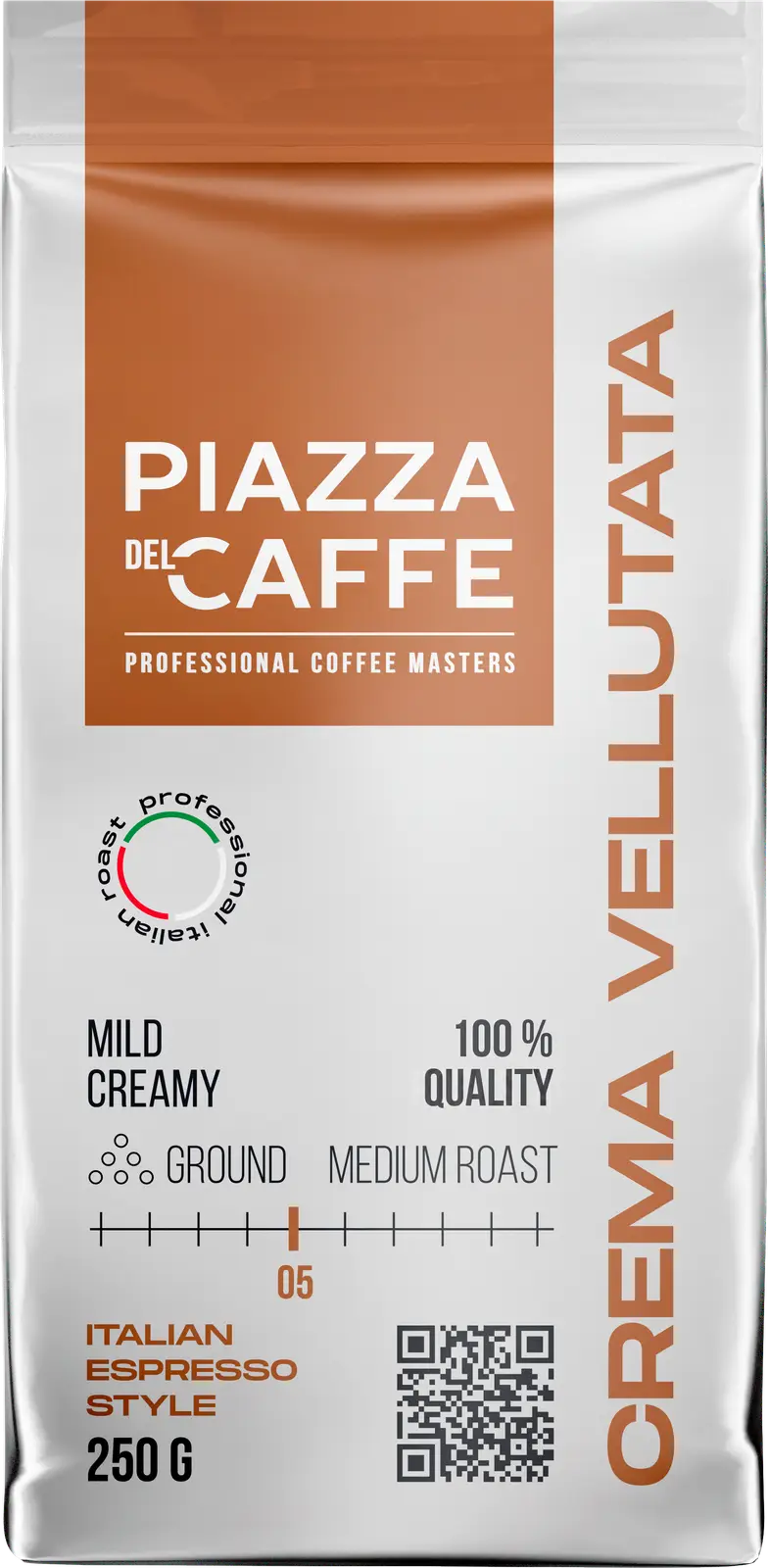 Кофе молочный Piazza Del Caffe Crema Vellutata жареный 250г — в каталоге на  сайте сети Магнит | Челябинск