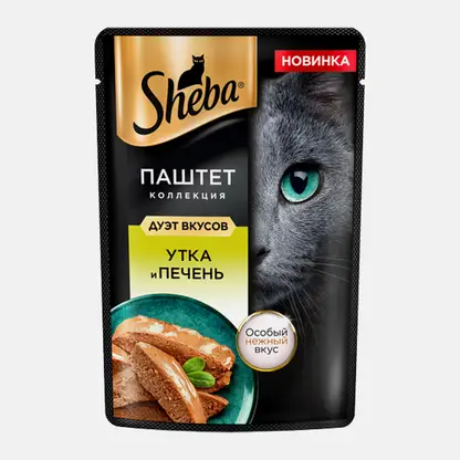 Корм для взрослых кошек паштет с уткой и печенью Sheba 75г