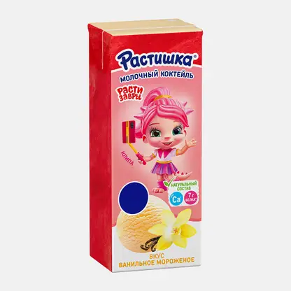 Молочный коктейль Растишка со вкусом ванильного мороженого 2% 210мл
