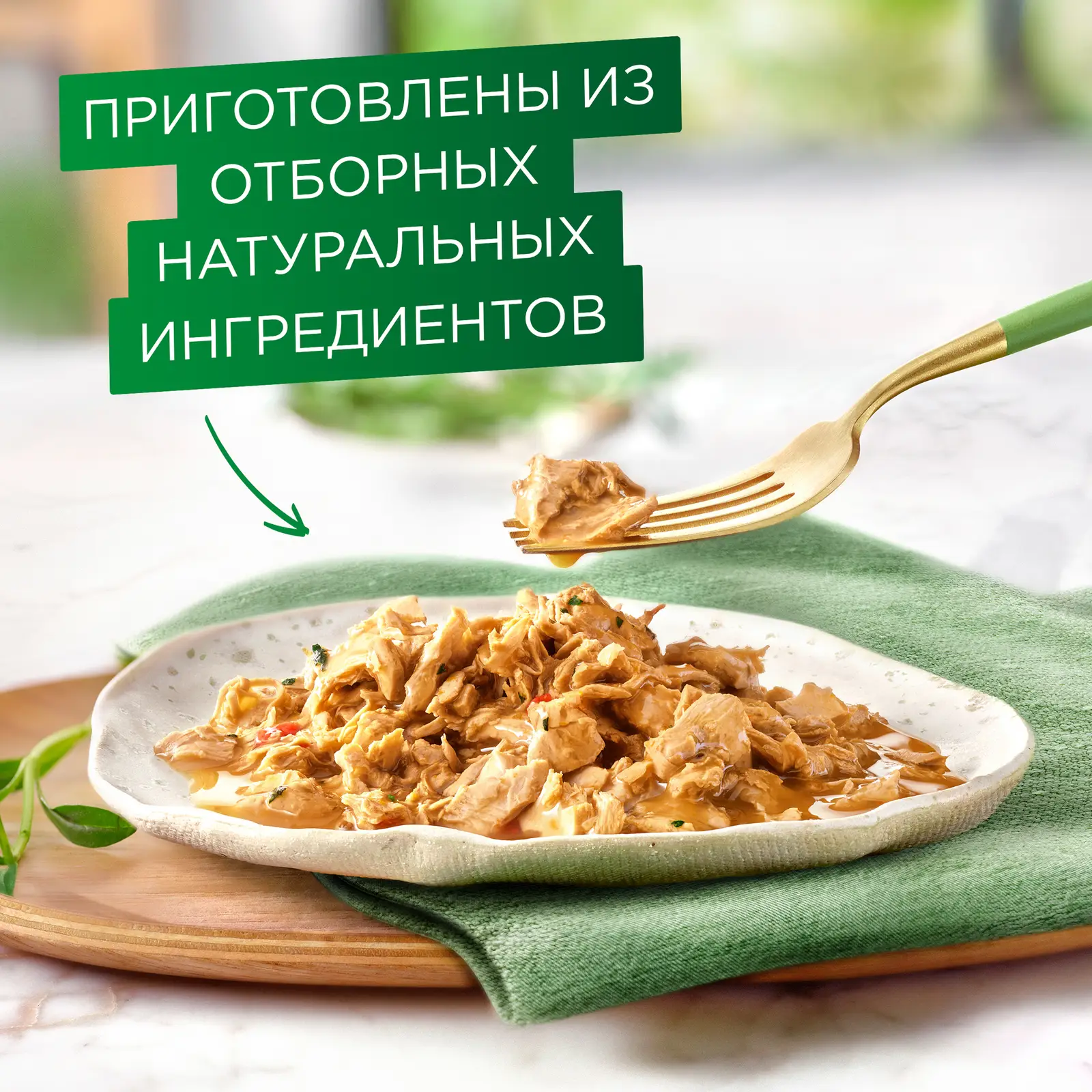 Влажный корм для кошек Гурмэ Натуральные рецепты Лосось фасоль 75г