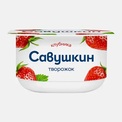 Паста творожная Савушкин клубника 3.5% 120г