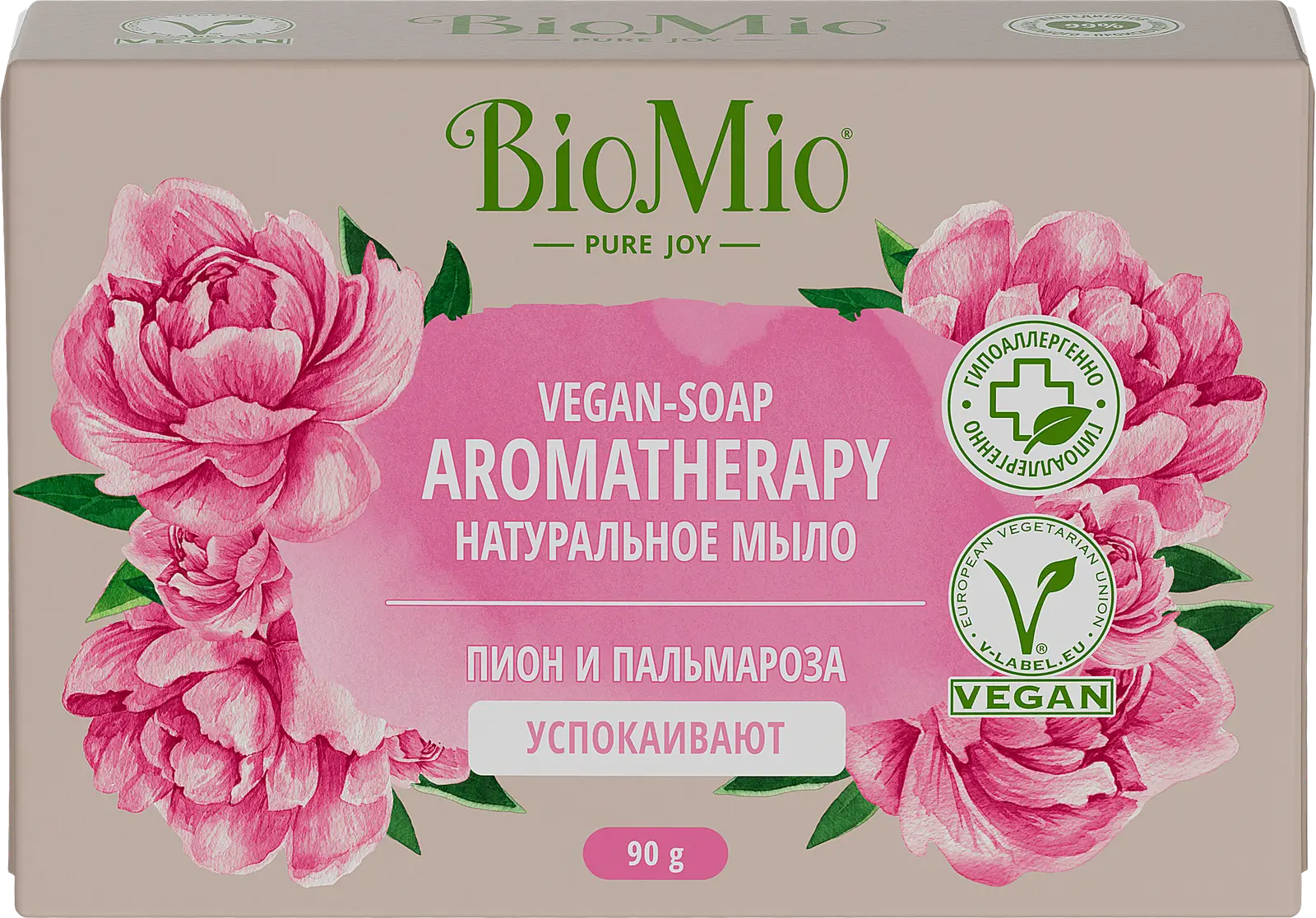 Изображение товара Мыло BioMio натуральное Пион и пальмароза 90г