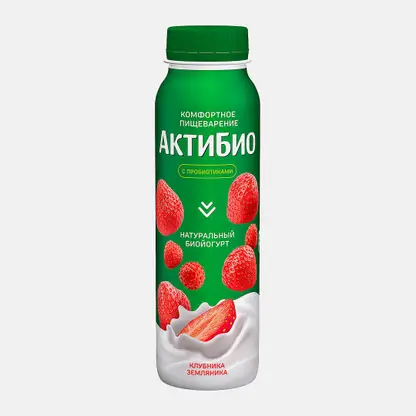 Биойогурт питьевой Актибио Клубника земляника 1.5% 260г