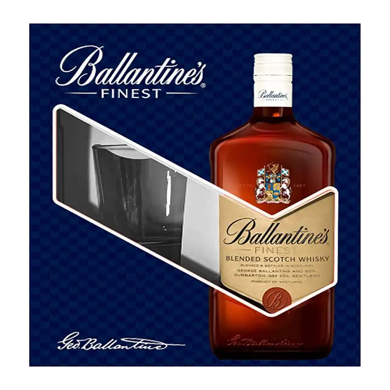 Изображение товара Виски Ballantines Finest 40% 750мл + стакан подарочная упаковка