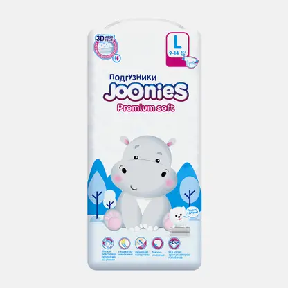 Подгузники Joonies Premium Soft р.L 9-14 кг 42шт